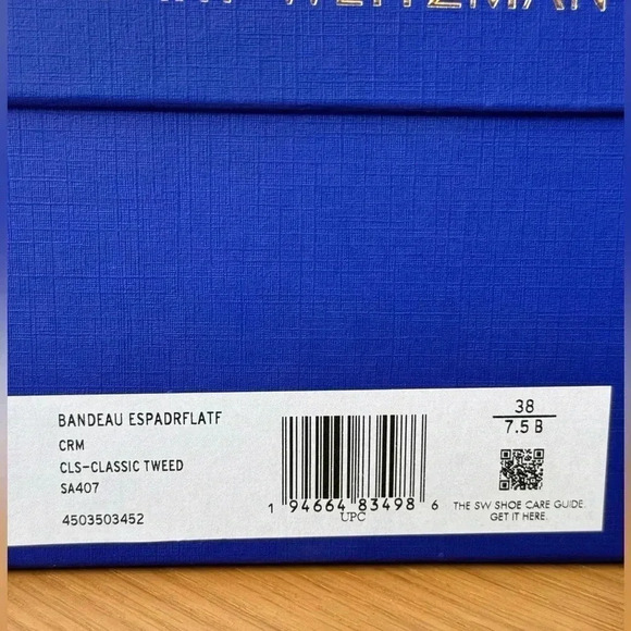Stuart Weitzman Bandeau Espadrilles Flat Sandals Tweed Bows Womens Size 7.5 - Picture 12 of 12
